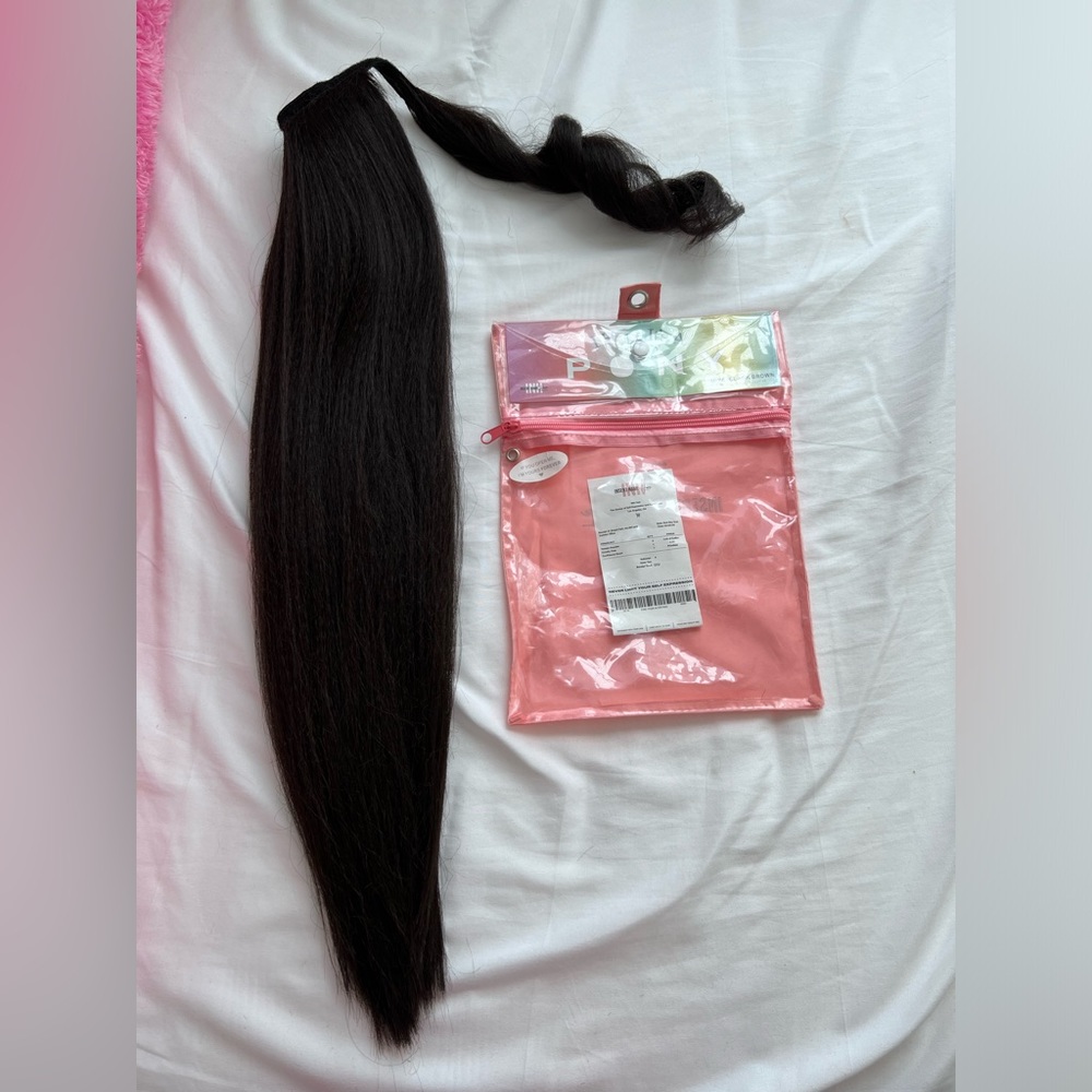 Black brown pony tail hair piece